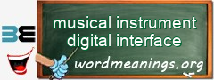 WordMeaning blackboard for musical instrument digital interface